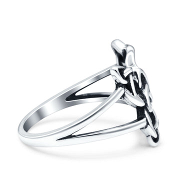 Celtic Butterfly Oxidized Band Solid 925 Sterling Silver Thumb Ring (13.5mm)